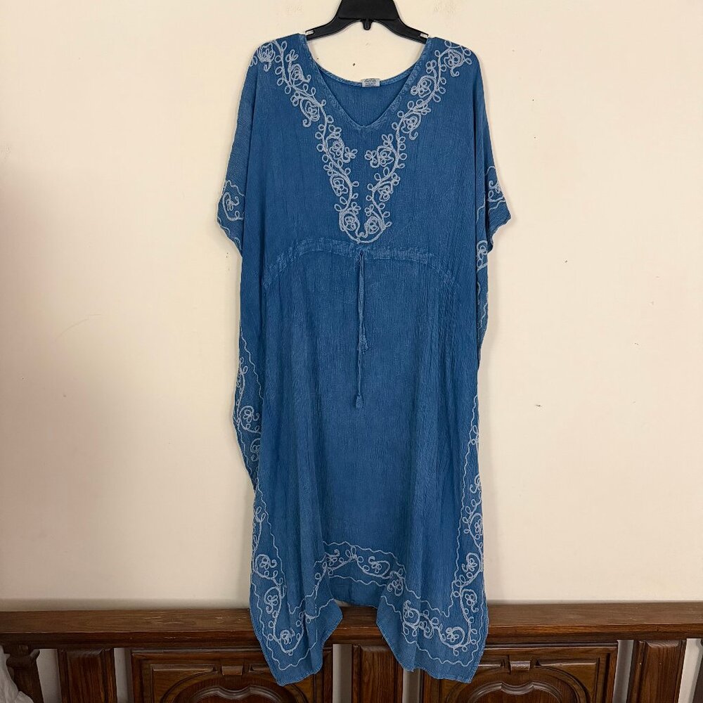 Chic Connection Embroidered Cinch Kaftan Maxi Dress - Picture 3 of 6